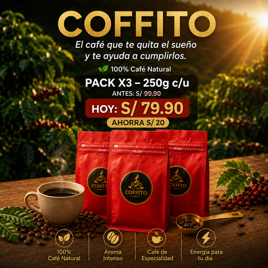 Coffito Pack x3 – Café Natural de Especialidad 250g c/u